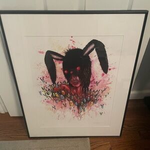 Alex Pardee framed signed and numbered print “Surrounded by Death” 16x20 2011